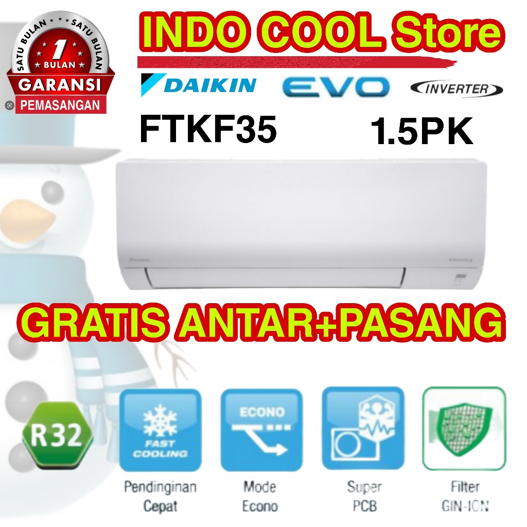 Ac Daikin Inverter 1.5PK FTKF35