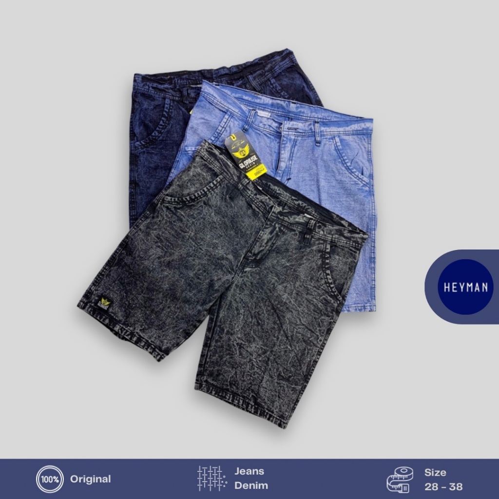 Heyman-Celana Jeans Pendek Pria/Celana Pendek Unisex/Celana Jeans Pendek