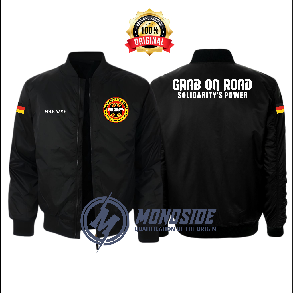 Jaket Bomber/Jaket Motor GBR Solidarity Power /Full bordir Bisa custom/ Jaket Custom