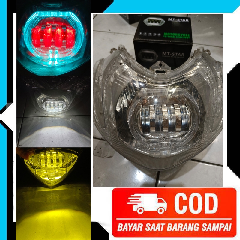 LAMPU DEPAN DAYMAKER BILED MOTOR MIO M3 MIO Z PAKET LENGKAP