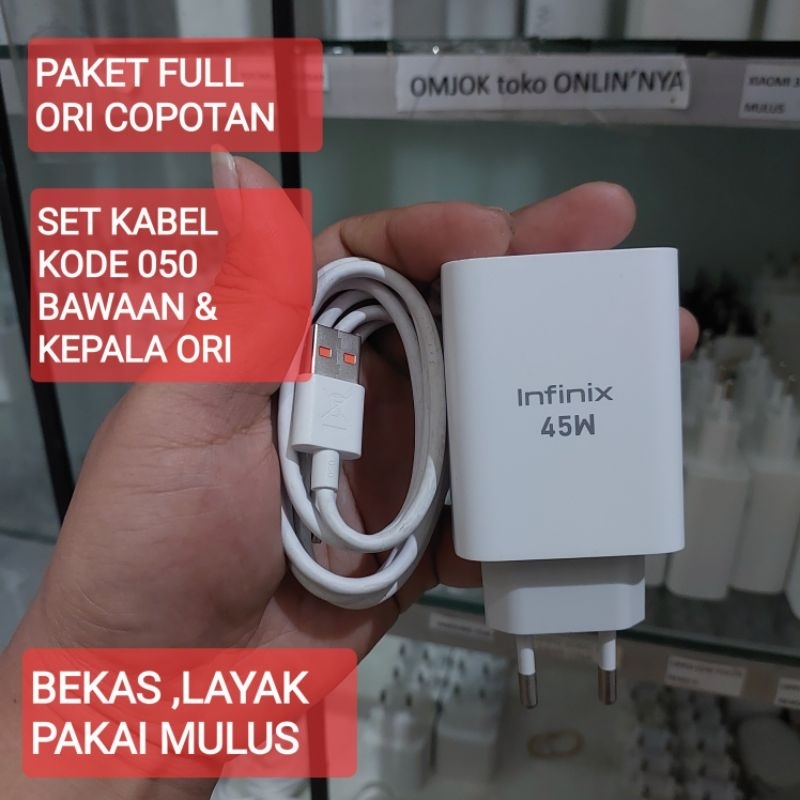 Charger Infinix Zero 20 45w Copotan bawaan bekas second layak pakai