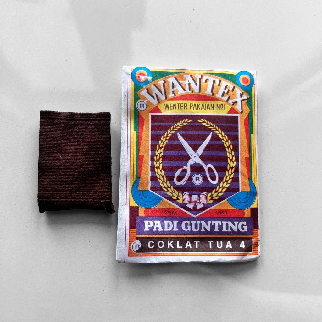 Wantex COKLAT TUA Merek Padi Gunting Wenter Pewarna Pakaian Tekstil Warna Cokelat Pekat Kualitas Bag