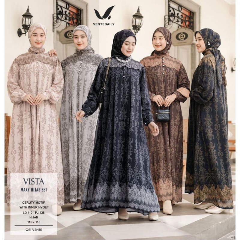 DRESS SET HIJAB SERIES Original Vente Daily Setelan Gamis Busui Longdress Maxi Ayesha Silk Ceruty Pr