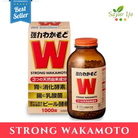 Strong Wakamoto 1000 Pills / BOTOL ASLI JAPAN Dried Yeast Obat Pencernaan Maag Gerd ORIGINAL JEPANG 
