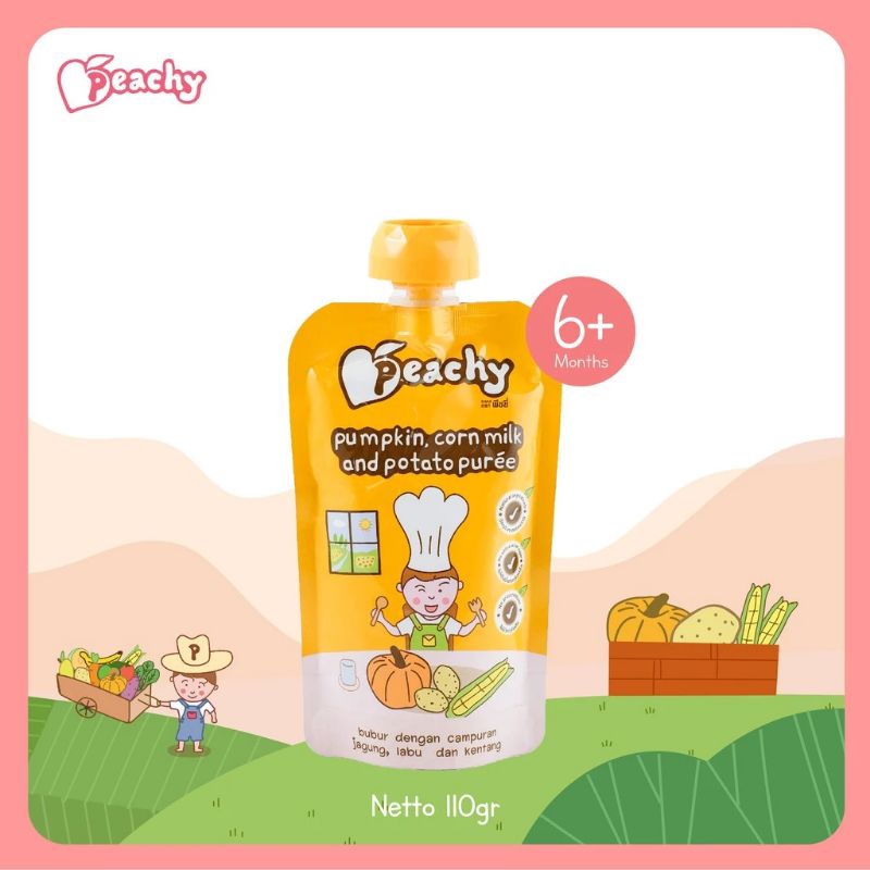 

PEACHY PUMPKIN, CORN MILK AND POTATO PUREE