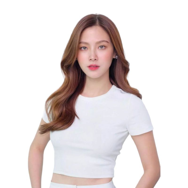 Kaos Crop Top Wanita Tebal Bahan Cotton Combed 24s / Kaos Crop top / Atasan Crop Top Wanita Kekinian