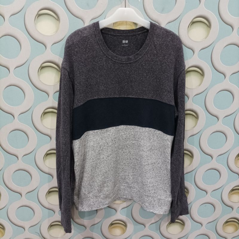 SWEATER CREWNECK PRIA UNIQLO ORIGINAL SIZE L SC040