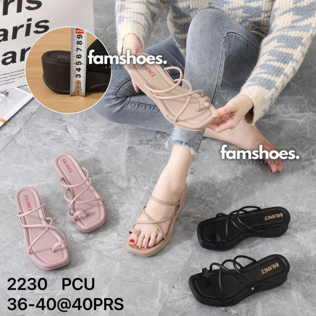 Sandal Fashion Semi Formal Import Balance Tali 3 Silang Sandal Selop 2230