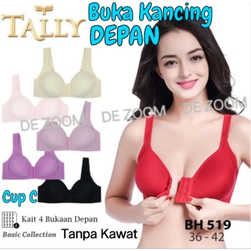 BH Buka Kait Kancing Depan Tally 519 Cup C tanpa kawat