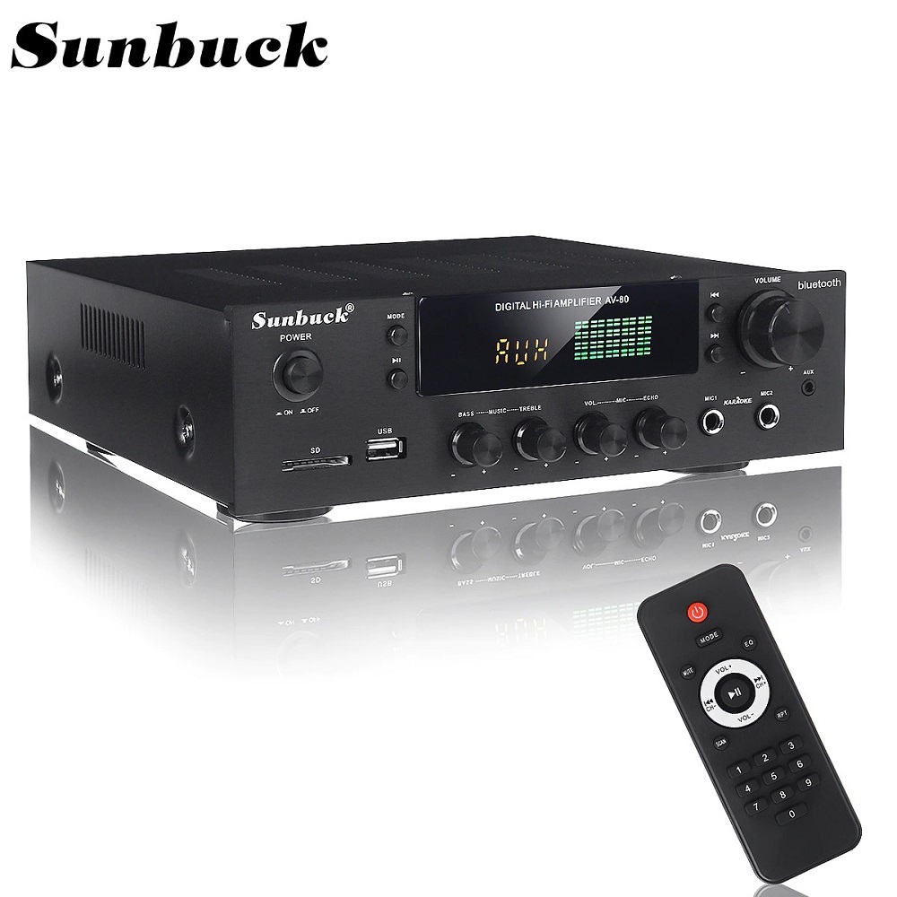 Sunbuck Amplifier Bluetooth SUBWOOFER  2000W - AV-338ST - Black - POWER AMPLIFIER SUBWOOFER - AMPLIFIER BLUETOOTH 2000W - AMPLIFIER SUNBUCK AMPLIFIER 2000W