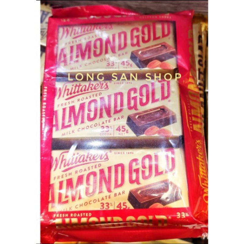 

Whittaker's Fresh Roasted Almond Gold (3 pcs @ 45 gr) - Coklat Impor