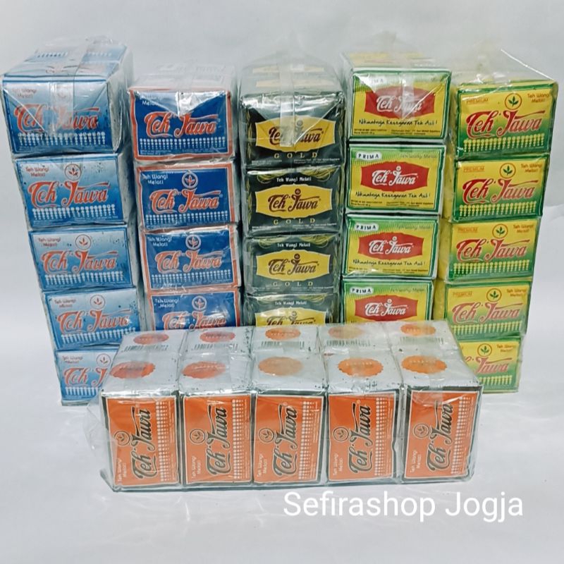 

Teh Jawa 6 Pilihan Premium /Gold /Prima /Biru /Merah Kemasan 40 Gram | Teh Tubruk Melati / Teh Awur Bubuk Jasmine Tea