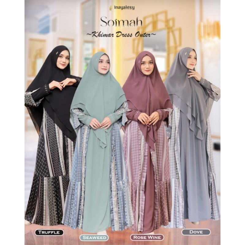 Gamis 2023 Sarimbit Soimah Mom Set Khimar Glamour