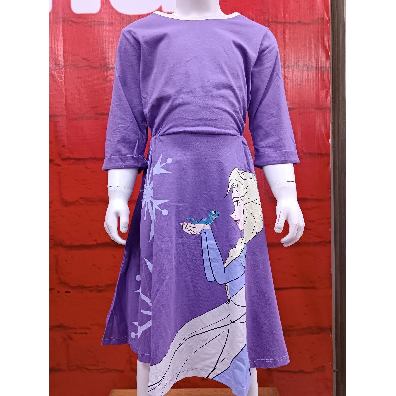 Dress Frozen ungu anak perempuan KIDS ICON