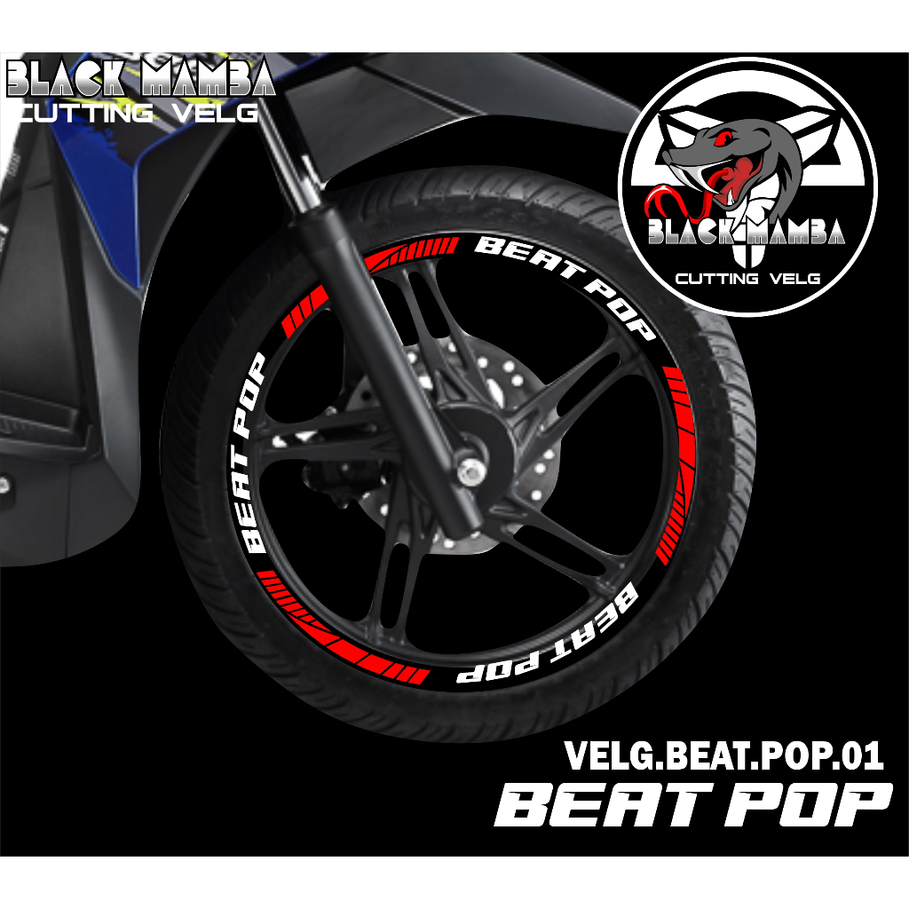 CUTTING STICKER VELG BEAT POP  - STIKER LIS LIST VARIASI BAN/VELG HONDA BEAT POP 01
