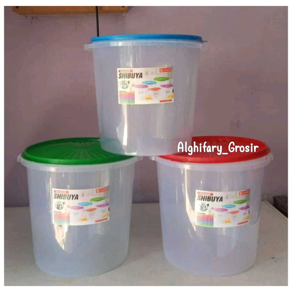 GROSIRAN Toples 5 Liter / Shibuya 5 Liter / Toples Bulat / Toples Plastik / Toples Kue / Toples Keru
