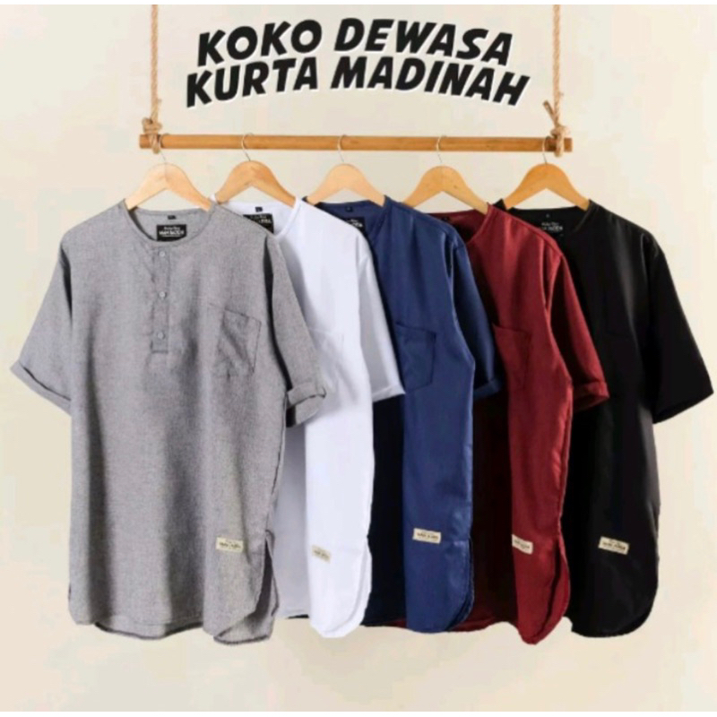 Baju Koko Dewasa Katun Madinah