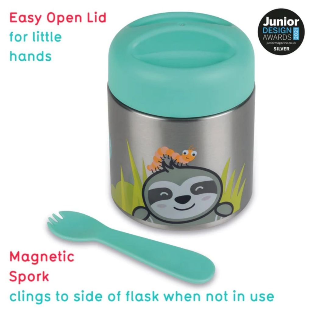 Tum Tum Food Flask with Magnetic Spork Stanley Sloth - Termos Makan Anak Bayi