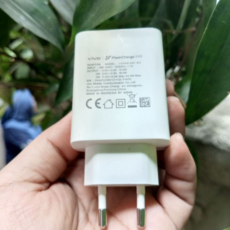 Adaptor Vivo 44W bekas copotan V23 V25 X7 dll support v20 v21 x50 x60 Original