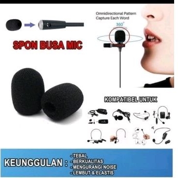 Busa mic clip on ukuran kecil sarung microphone