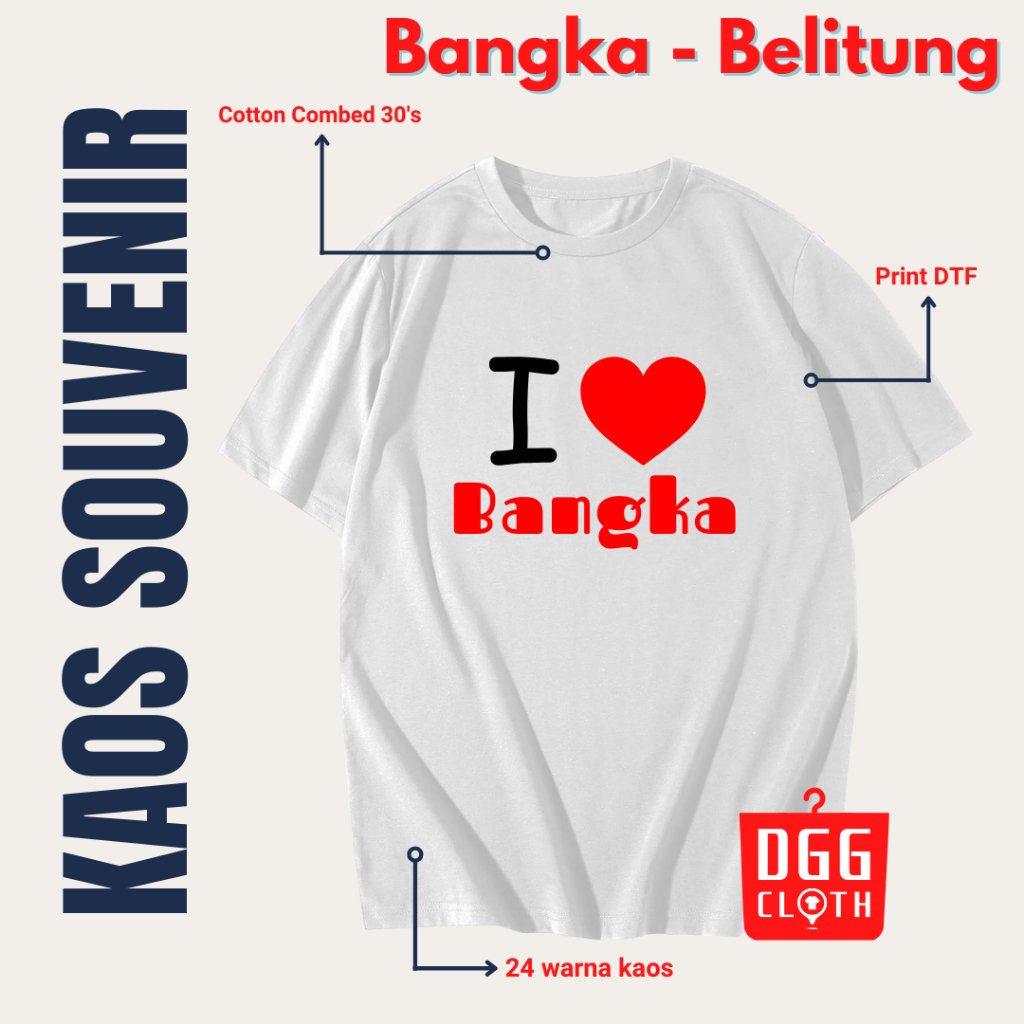 DGG Cloth Kaos Souvenir Bangka Belitung, Baju Oleh Oleh Souvenir Bangka Belitung, Kaos Oleh Oleh  Ba