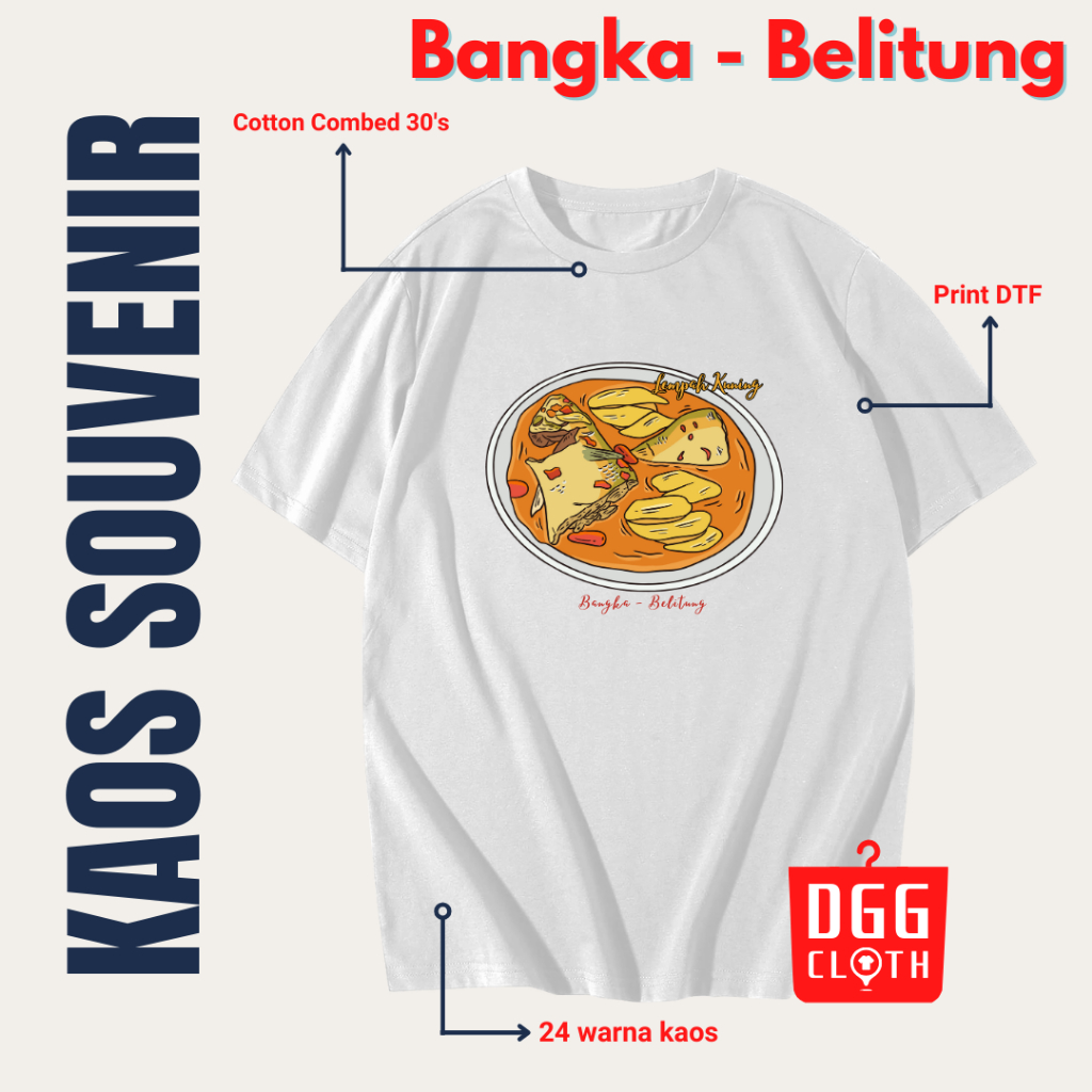 DGG Cloth Kaos Souvenir Bangka Belitung, Baju Oleh Oleh Souvenir Bangka Belitung, Kaos Oleh Oleh  Ba