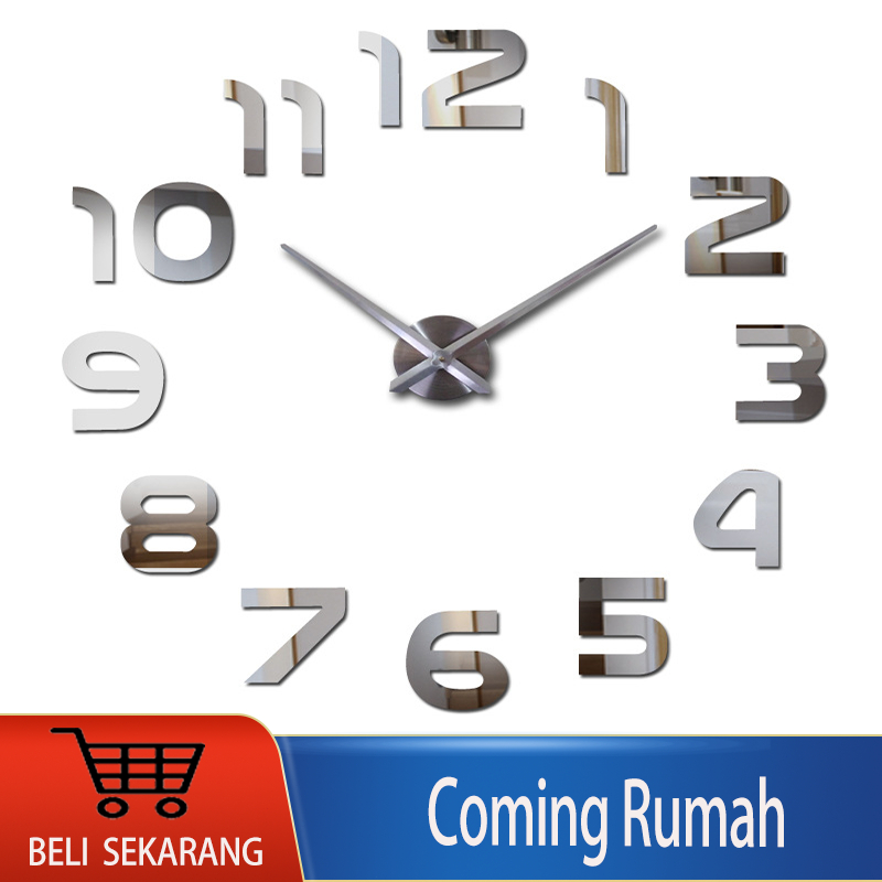 Dinding 3D DIY Angka Latin Minimalis - Jam Dinding 3 Dimensi - Jam  - Jam Dinding Raksasa -  Giant C