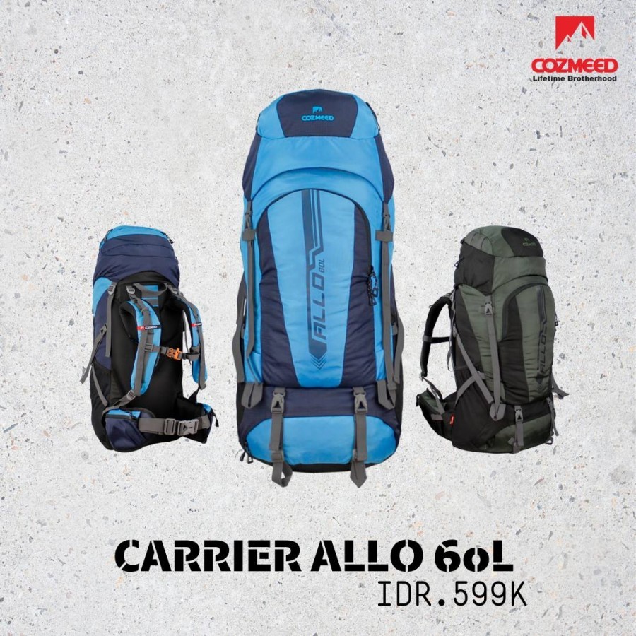 Tas Carrier Cozmeed NEW Allo 60L Free Rain Cover