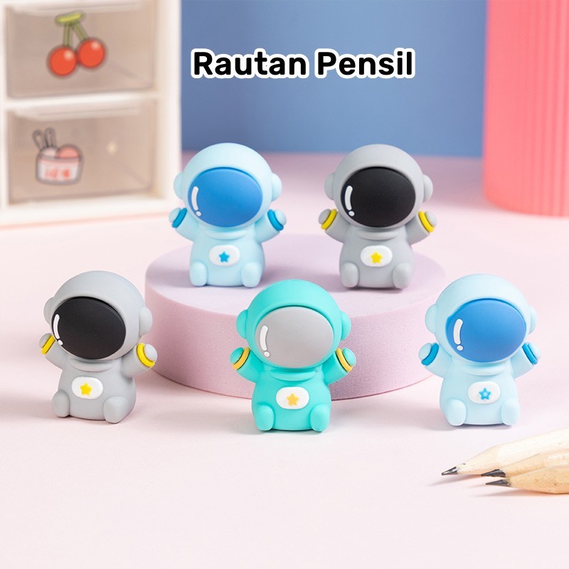 

Rautan pensil karakter Serutan pensil motif lucu ATK Pencil sharpener Peraut pensil putar Monster Astronaut sekolah kantor pelajar anak