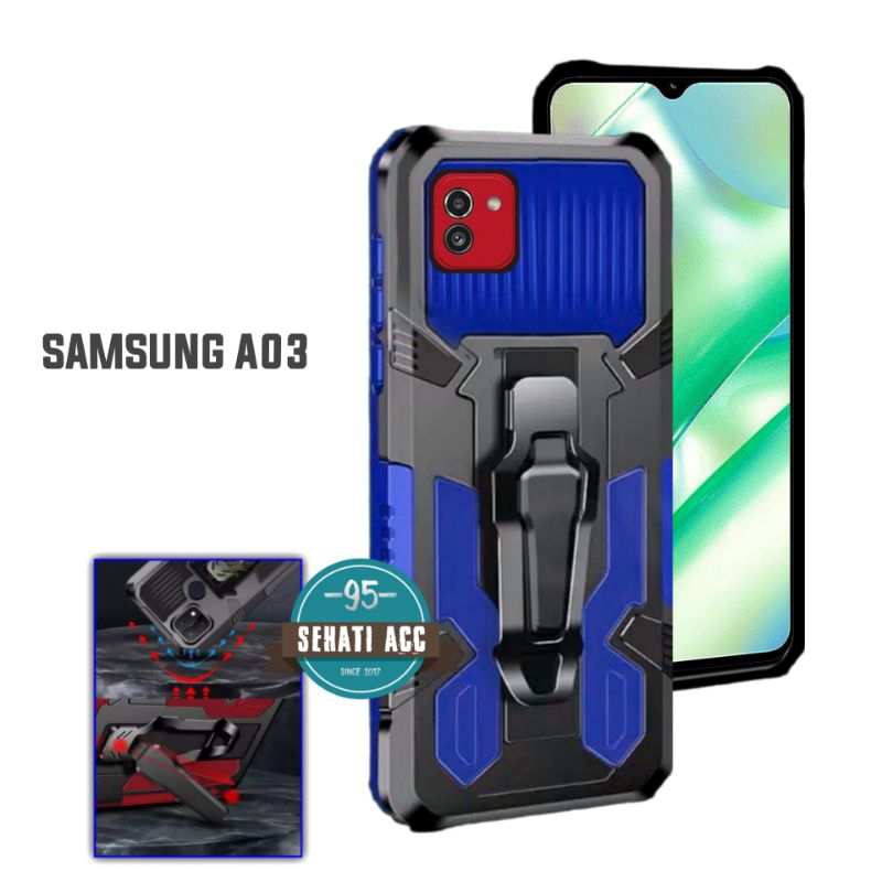 SAMSUNG A03 Casing robot standing klip hard case robot kristal