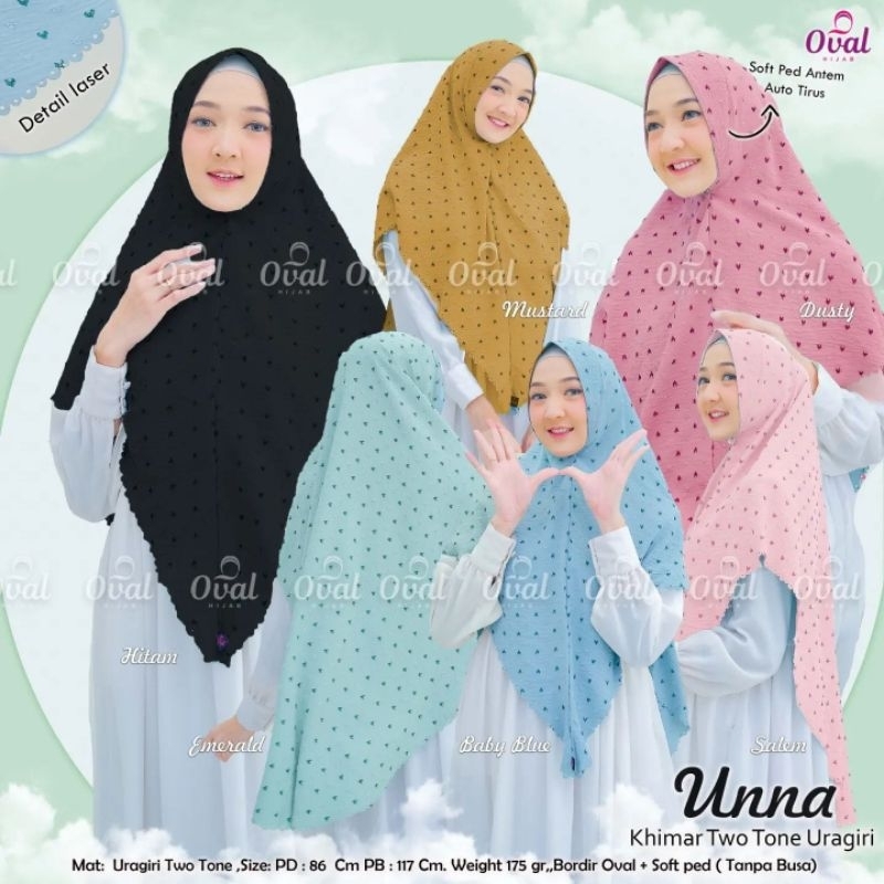 ~ New Arrivals ~ Jilbab Kerudung Hijab Khimar Instan Crinkle Uragiri Two Tone Adem Warna Hitam Biru 