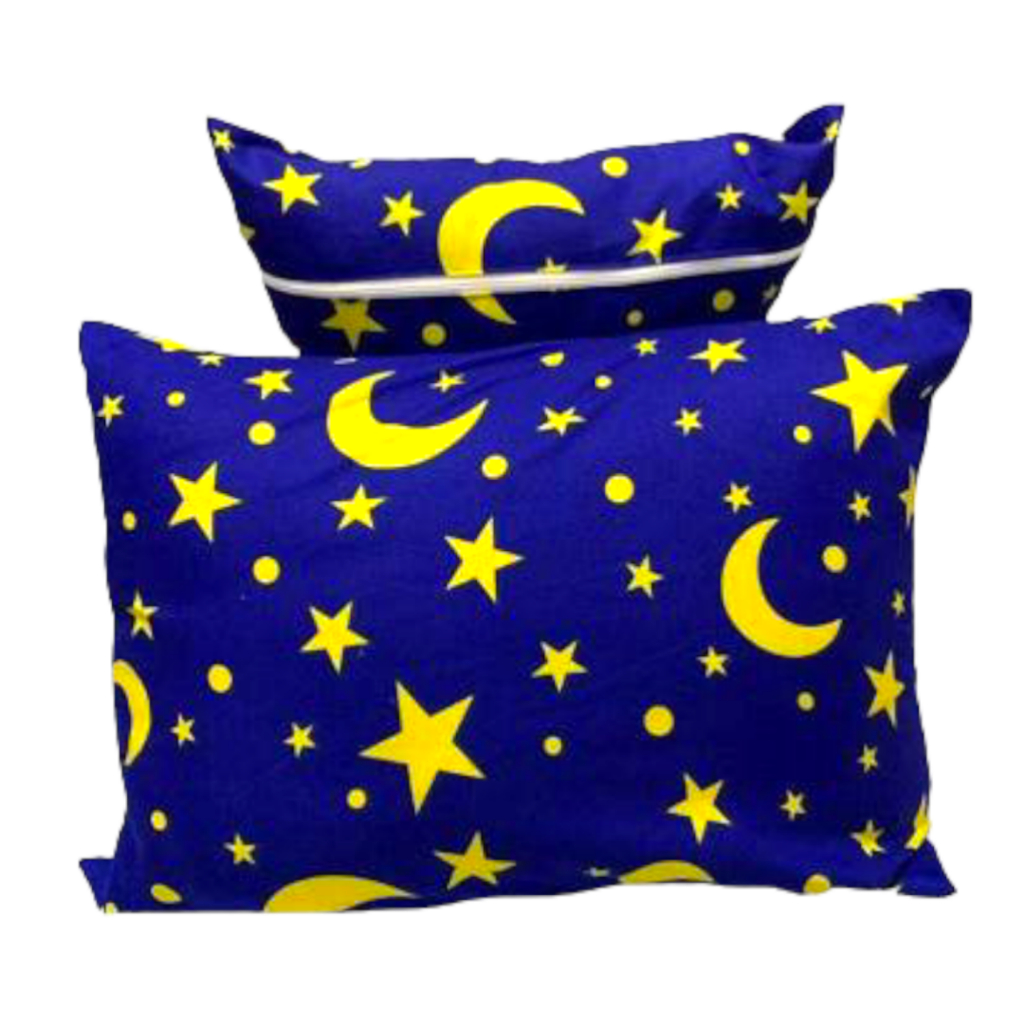 Sarung Bantal Kotak Motif Bulan Bintang Navy