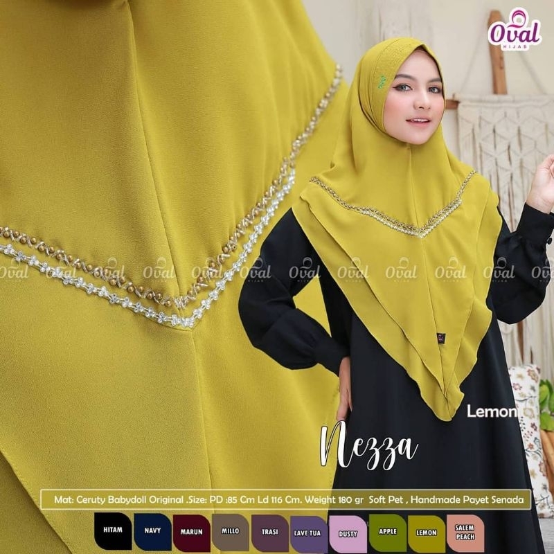 Jilbab Kerudung Hijab Khimar Instan Syar'i Ceruty Babydoll 2 Dua Layer Warna Hitam Navy Merah Marun 