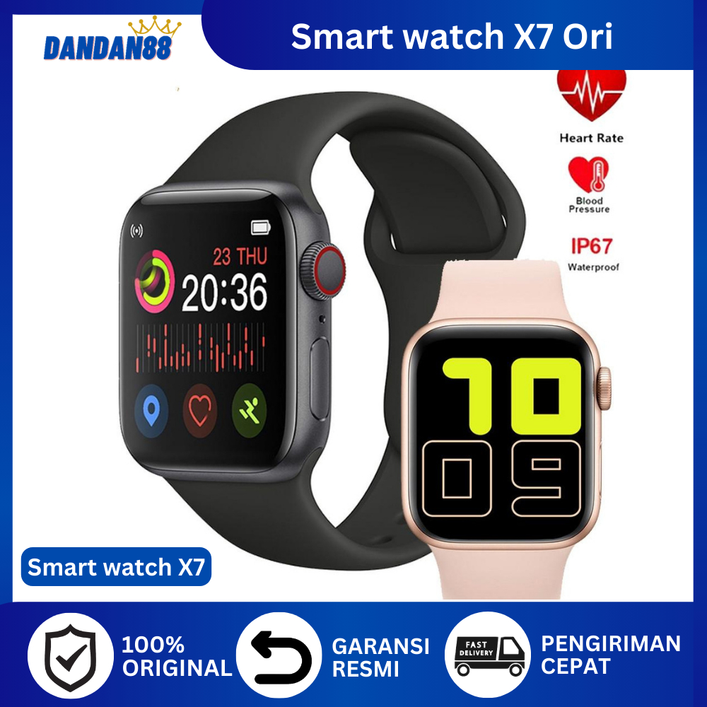 Jam Tangan Smartwatch X7 Pria Wanita Tahan Anti Air Smart Watch Digital Led Pintar Kesehatan Murah O