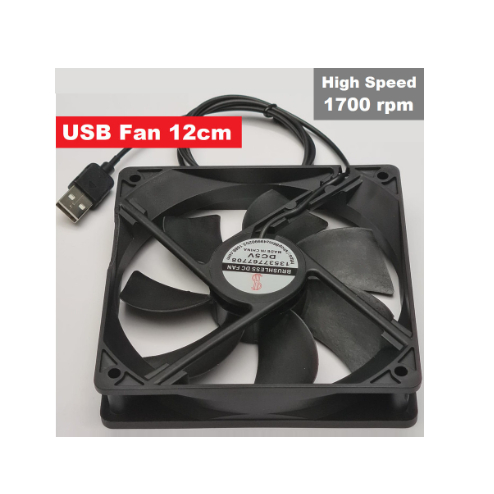 Cooling Fan 12cm USB/ AC 220V Kipas Pendingin Wifi Router TV Video Box