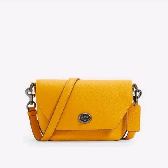 Tas Coach karlee crossbody in signature canvas -Yellow