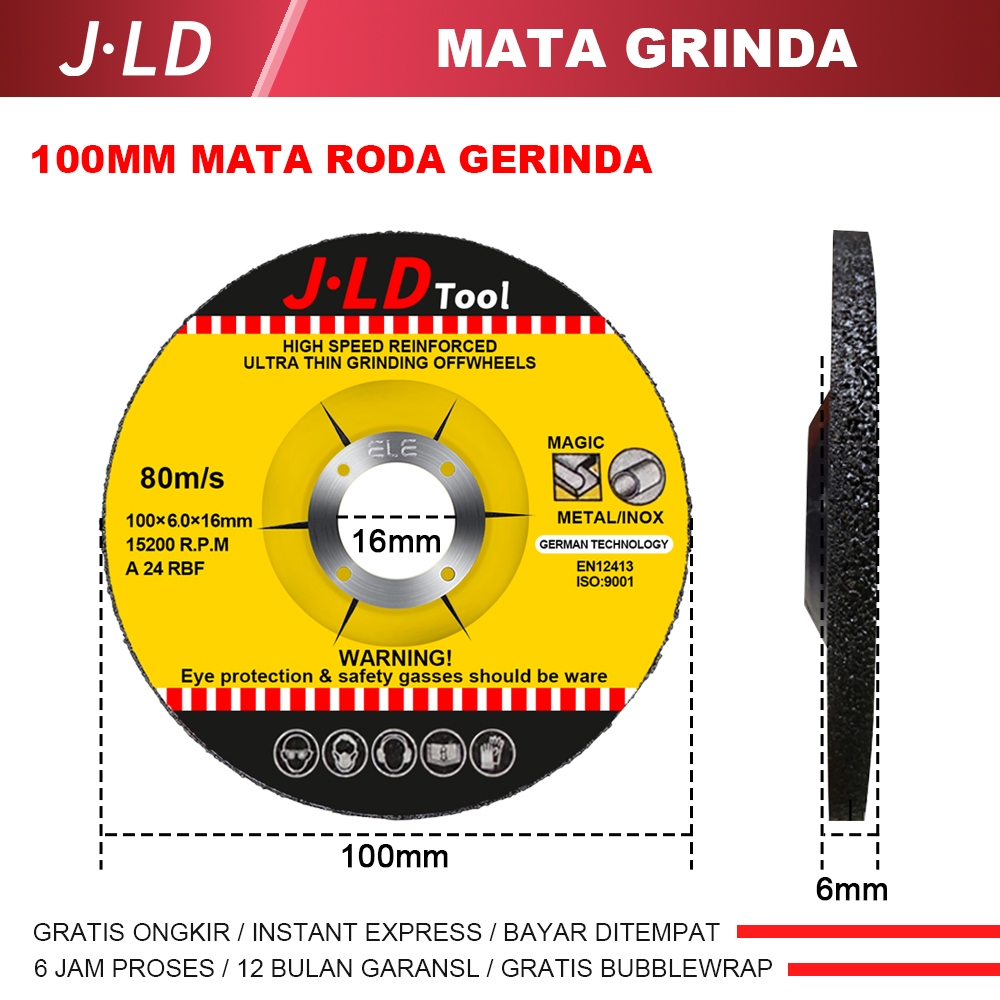 JLD 100mm Mata Gerinda Poles Batu Gerinda Poles Besi 4inchx6mm (Steel Grinding)