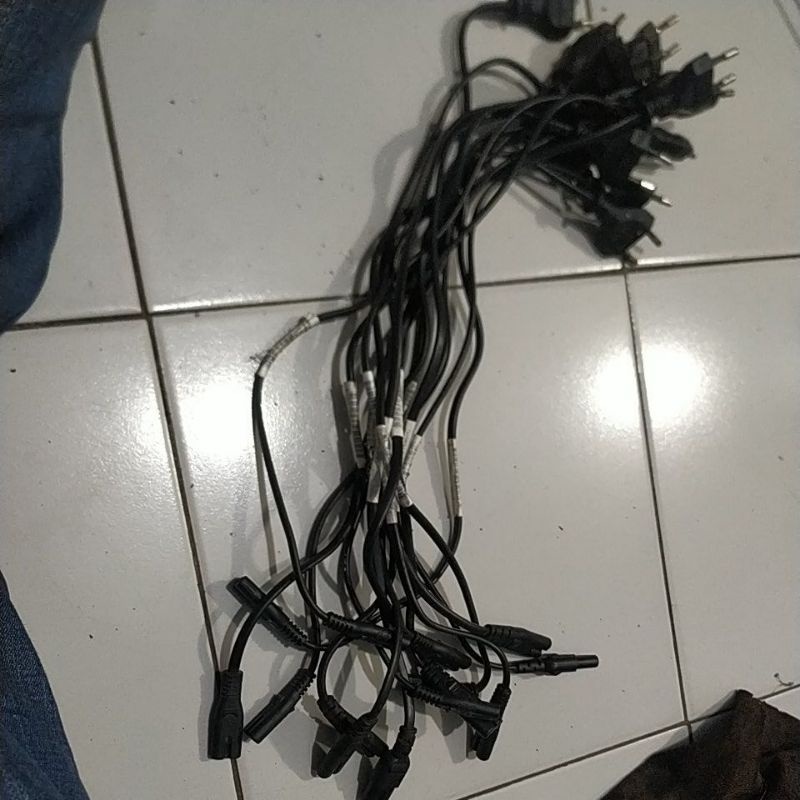 kabel ori colokan 2 buat adaptor laptop printer dan lainnya