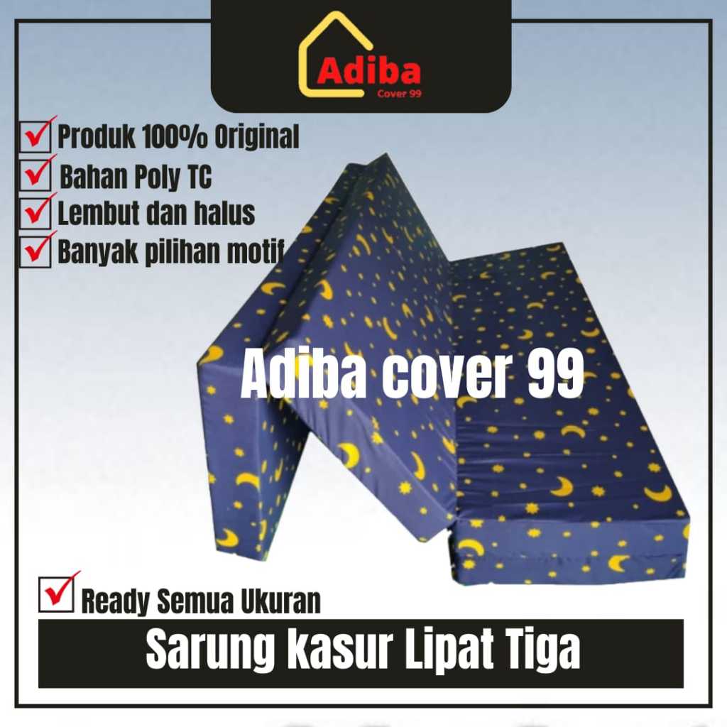 ( Hanya Sarung ) Sarung Kasur Lipat 3 Busa Inoac Sarung kasur lipat 3 resleting