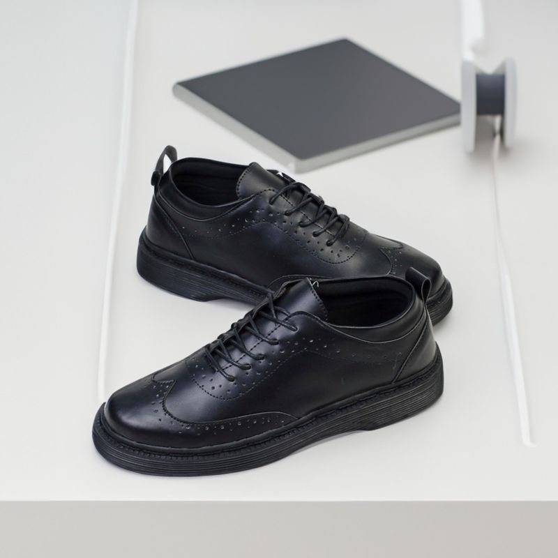 RA MANAGE A005 - Sepatu Formal Pria Casual Pantofel Kulit Hitam Vintage Peria || Sepatu Oxford Gavin