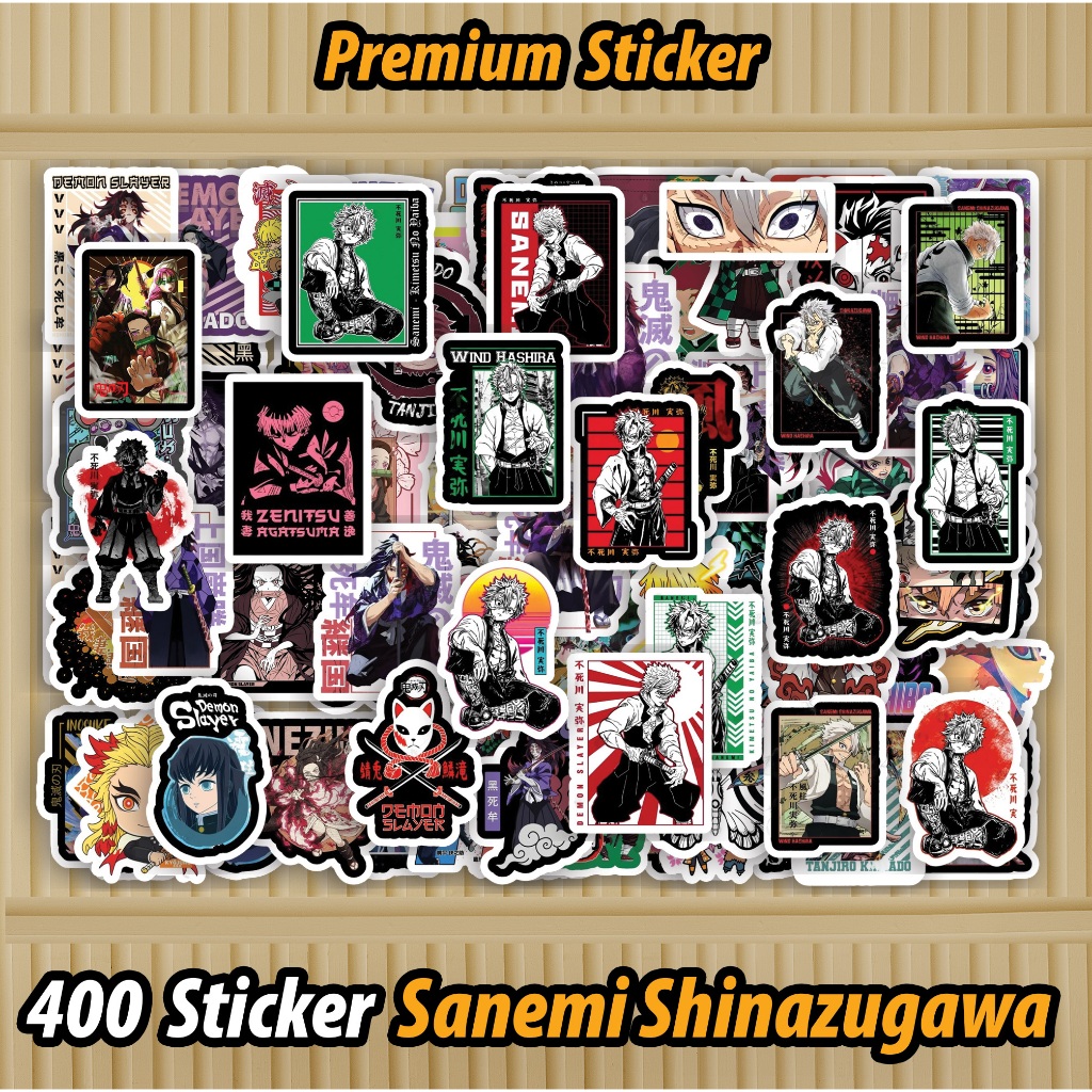 

400 PCS Sticker Sanemi Demon Slayer - Sanemi Kimetsu No Yaiba Waterproof sudah di Cutting