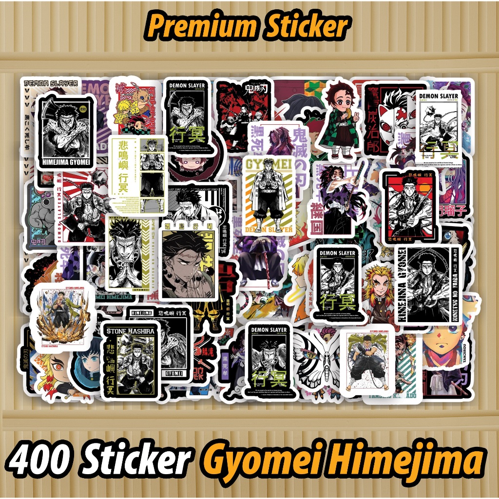 

400 PCS Sticker Gyomei Himejime Demon Slayer - Gyomei Himejime Kimetsu No Yaiba Waterproof sudah di Cutting