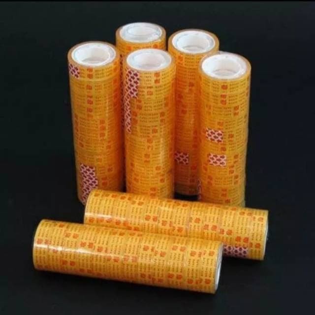 

Solasi Bening Gold Tape Isolasi Kecil Bening 1 Slop Isi 12pcs