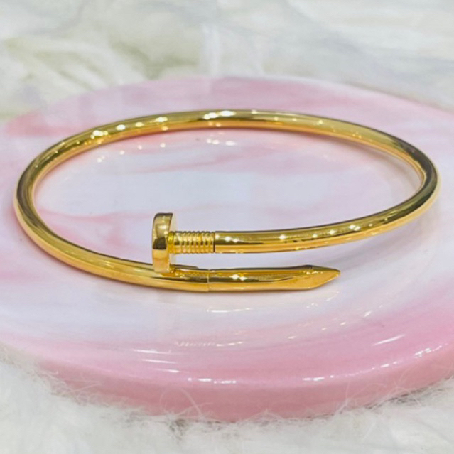 gelang bangle paku polos simple elegant emas asli kadar 700