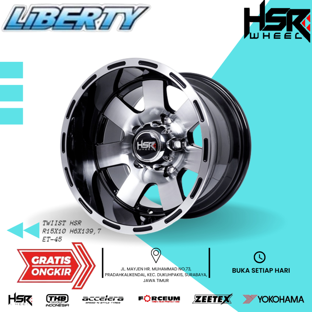 Velg HSR Ring 15 Mobil Offroad ,Katana,Talft,Escudo - Gratis Ongkir