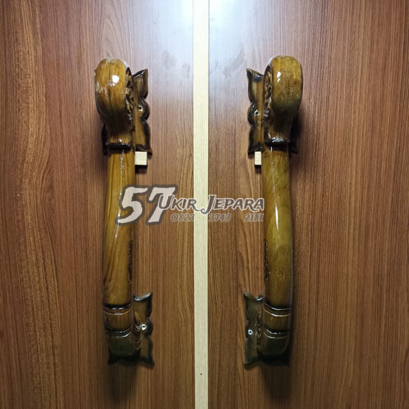 Tarikan pintu bahan kayu jati - Gagang pintu bahan kayu jati murah