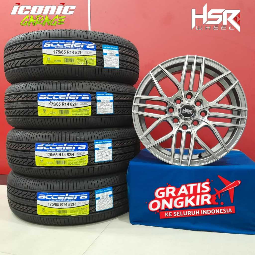 paketan velg HSR MONTA ring14 dan BAN mobil untuk brio,agya,ayla,calya,avanza,xenia,sigra, dll