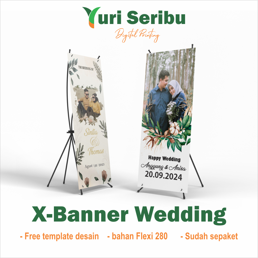 X Banner Wedding/Banner Pernikahan free desain