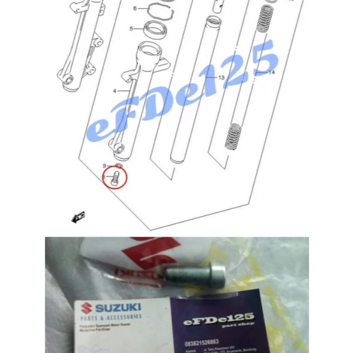 Baud Baut Tabung Shock Depan Shogun 125 Arashi Satria FU Titan Skywave