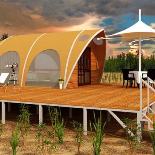 tenda glamping pinggir sungai riverside dome dimensi 3 x 4 meter
